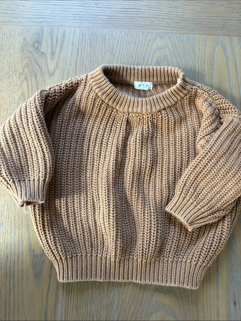 Oat Co size 1/2 chunky knit sweater.